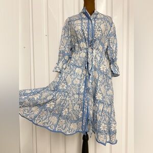 Light Blue Floral Midi Dress